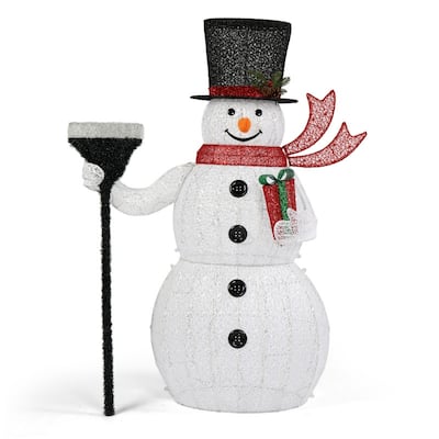 Lighted Christmas Snowman Outdoor Decorations - White