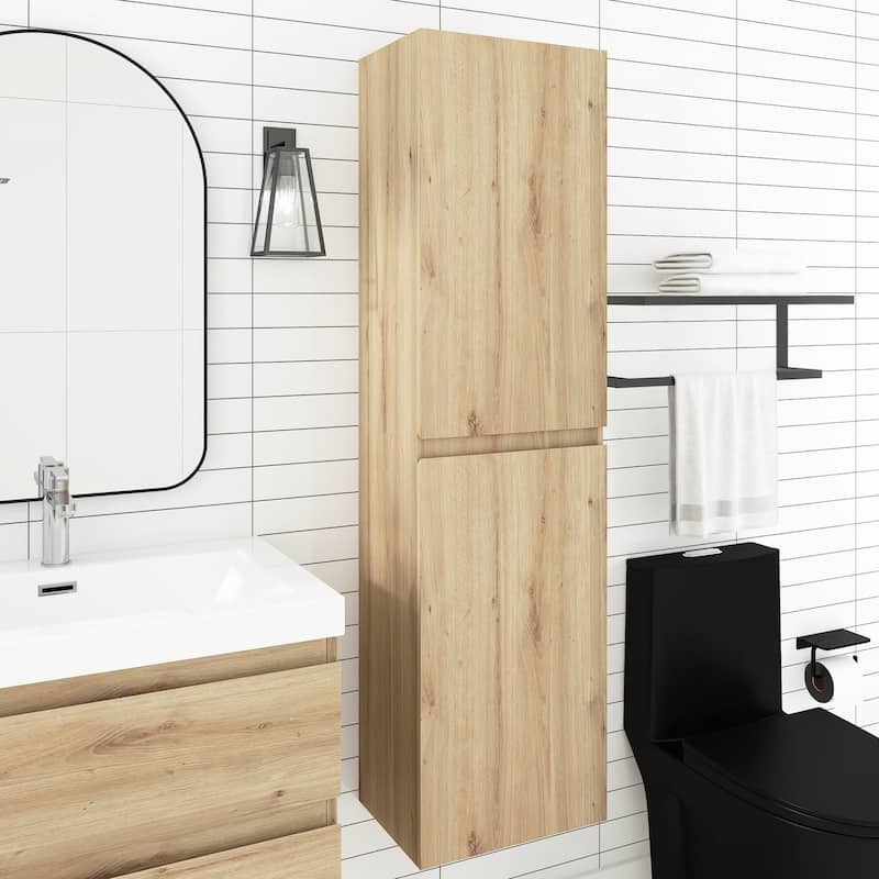 60" Tall MDF 2-door Accent Cabinet with Interior Shelves - 15.75'' x 59''