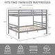 preview thumbnail 27 of 41, Full over Full Wooden Bunk Bed,High Guardrail,Ladder,Kids Teens,Dorm