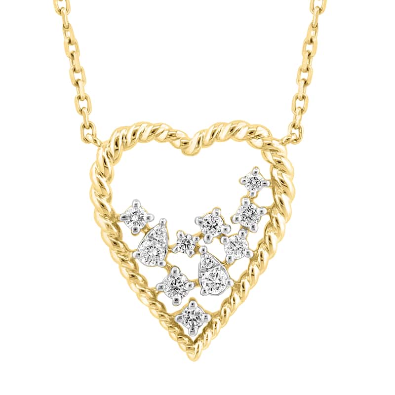Effy Women's 14K Yellow Gold Floating Diamond Heart Necklace