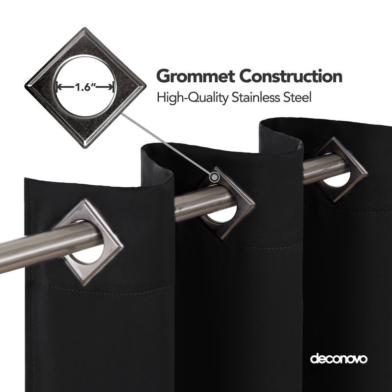 Deconovo Square Grommet Curtain Panel Pair(2 Panel)