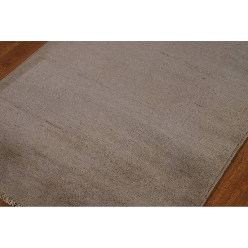 Hand Knotted Oriental 100% Wool Carpet Modern Modern Brown Gabbeh Runner Rug - 9' 9'' X 3' 2''