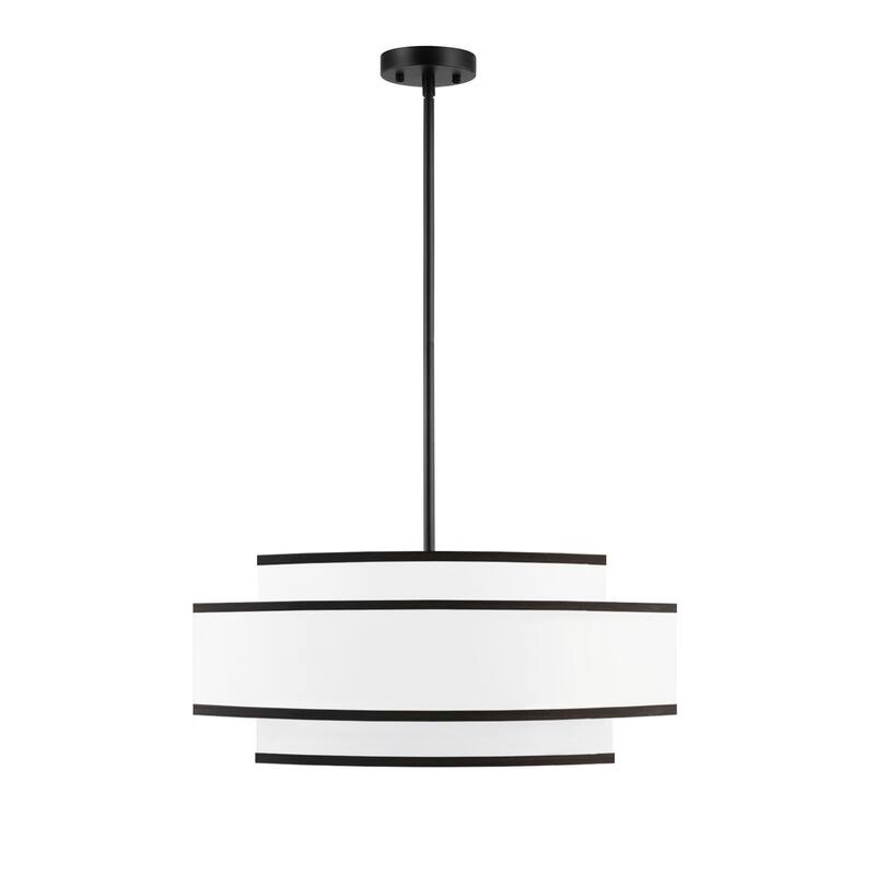 GetLedel 18" Modern 4-Light Double Shaded Drum Chandelier