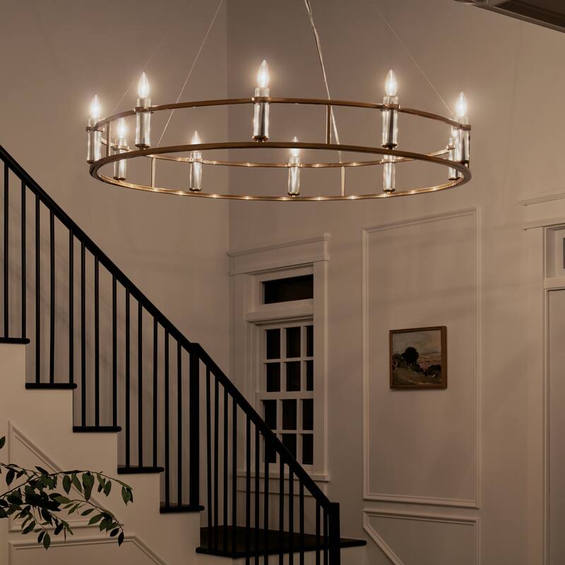 Kichler Lighting Rosalind 10-Light Brushed Natural Brass Chandelier