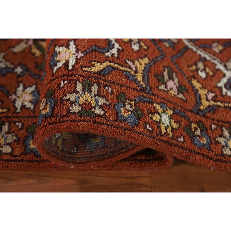 Geometric Oushak Oriental Area Rug Hand-knotted Wool Carpet - 2'7"x 5'10"