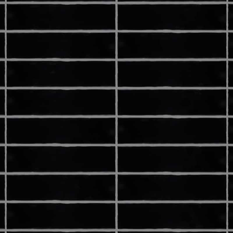 Merola Tile Castillo Black 3" x 12" Ceramic Wall Tile - Case (22 Tiles)