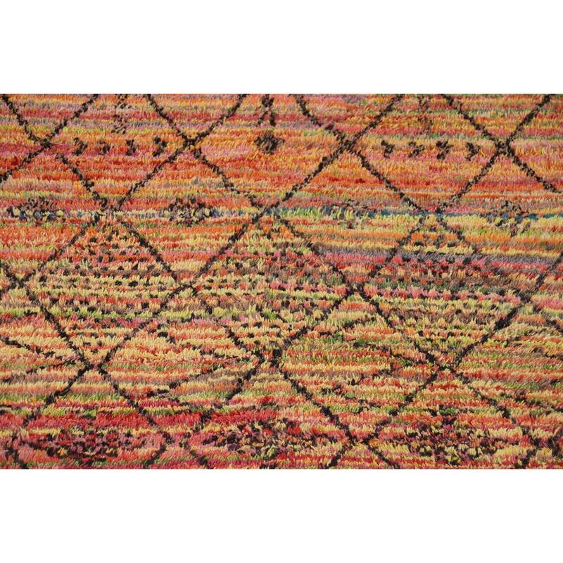 Trellis Moroccan Oriental Area Rug Hand-Knotted Wool Carpet - 5'1" x 9'0"