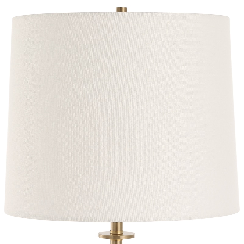 Dolomite Marble Orb Table Lamp with Drum Shade - 35" - Brass Finished and Black