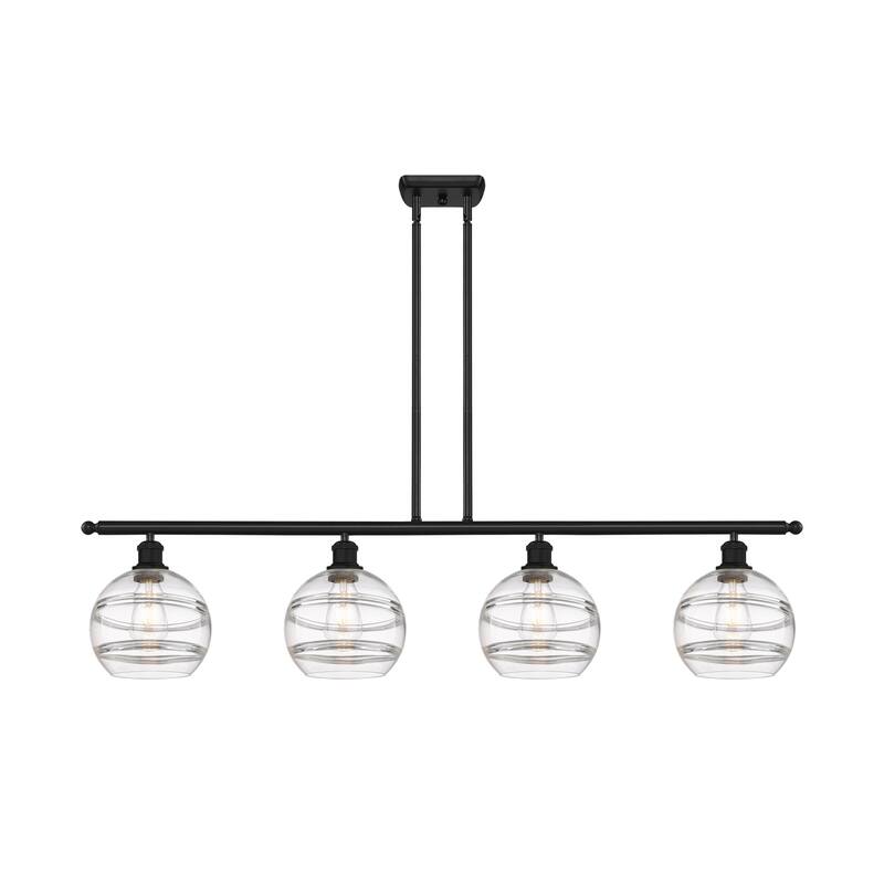 Innovations Lighting 516-4I-10-48 Rochester Linear Rochester 4 Light - Matte Black / Clear