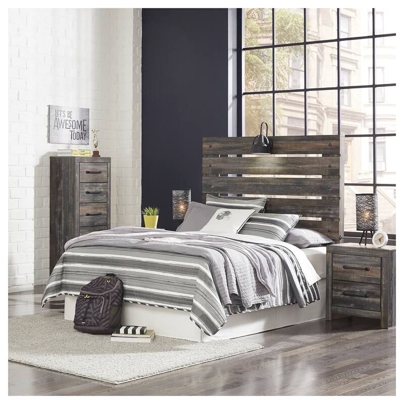 Drystan Rustic Panel Bed - Full