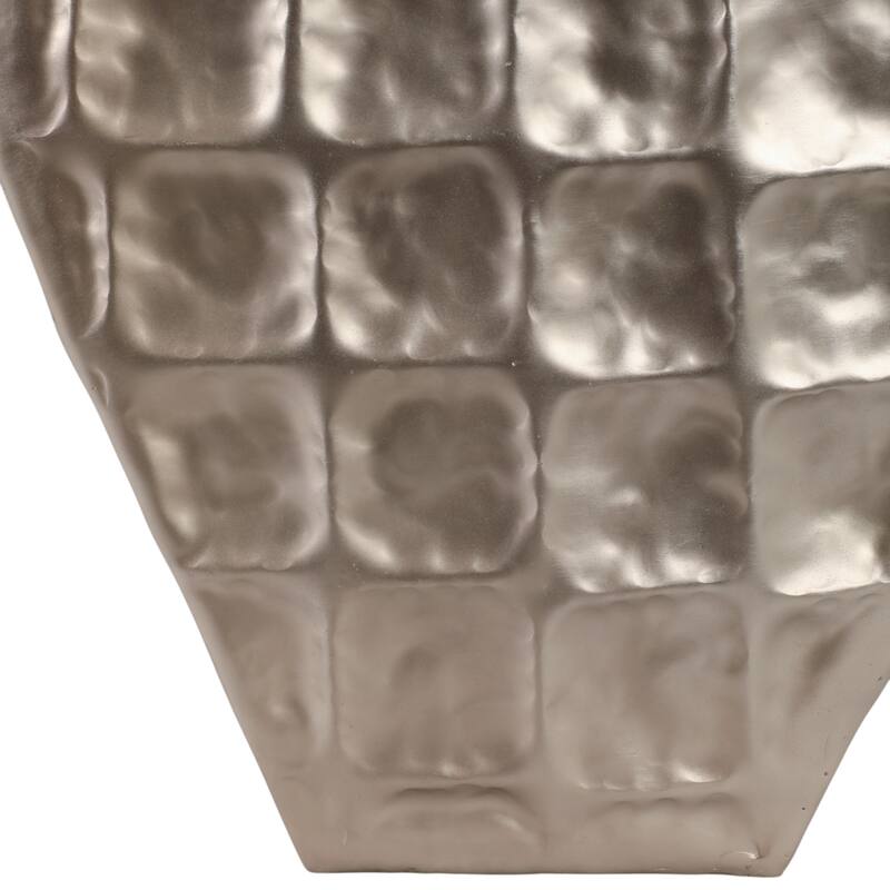 Aluminum Planter Textured Geometric Tapered Square Modern Accent