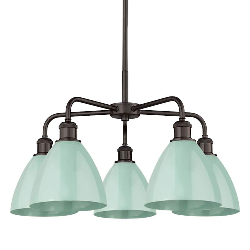 Innovations Lighting 516-5CR-16-26 Ballston Dome Chandelier Ballston - Oil Rubbed Bronze / Seafoam