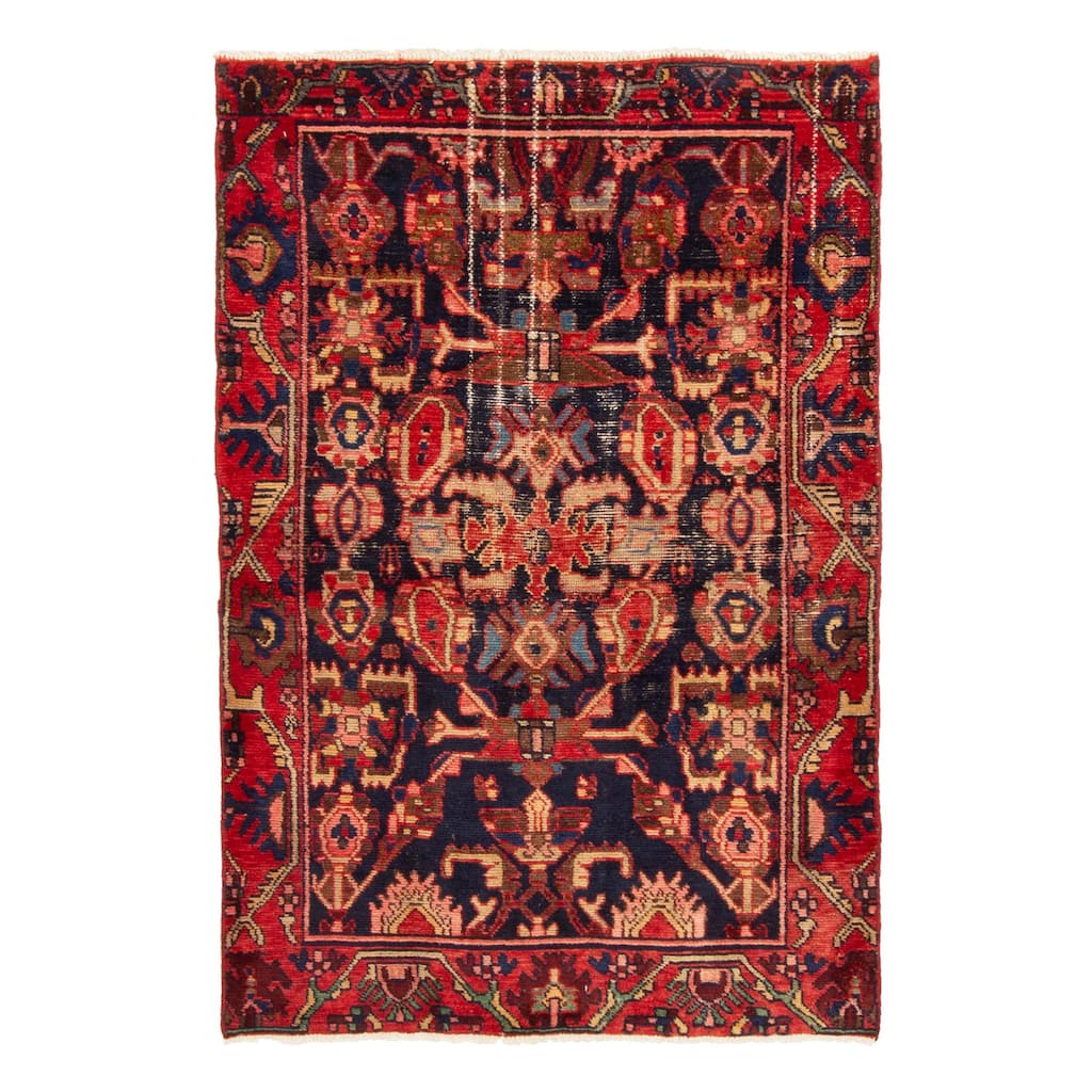 ECARPETGALLERY Hand-knotted Andelz Dark Navy Wool Rug - 3'7 x 5'2