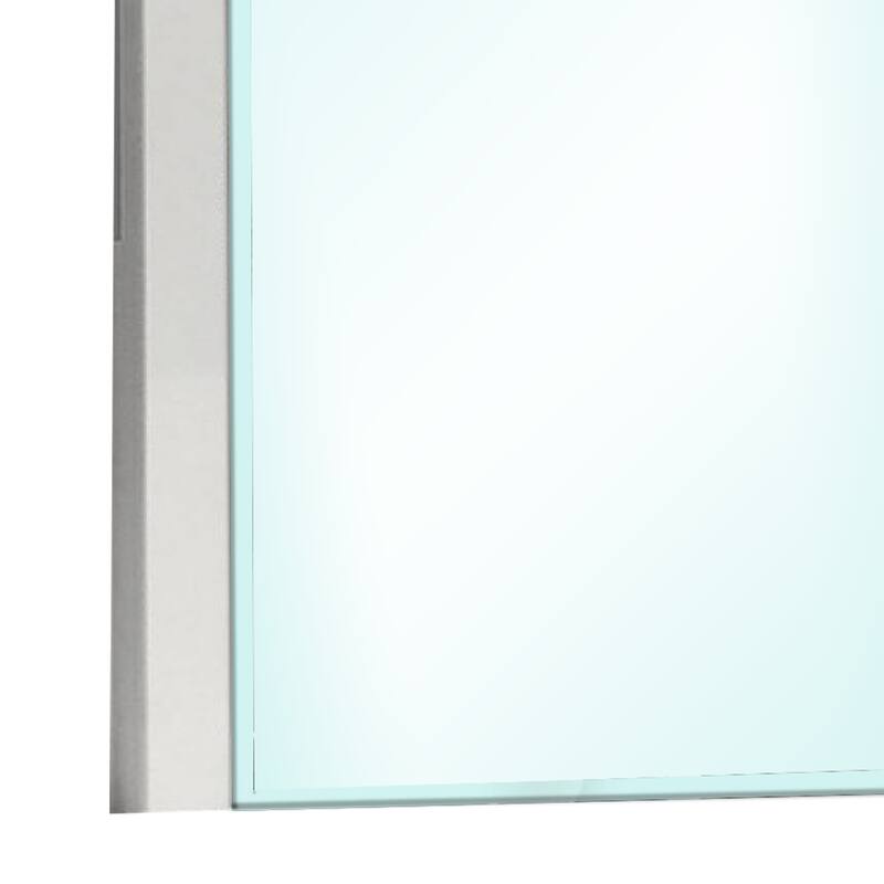 Suni Dresser Mirror, 40 Inch, Sleek White Wood, Frameless Design