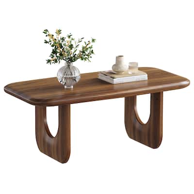 Rustic Industrial Rectangular Coffee Table - Smooth PVC coating