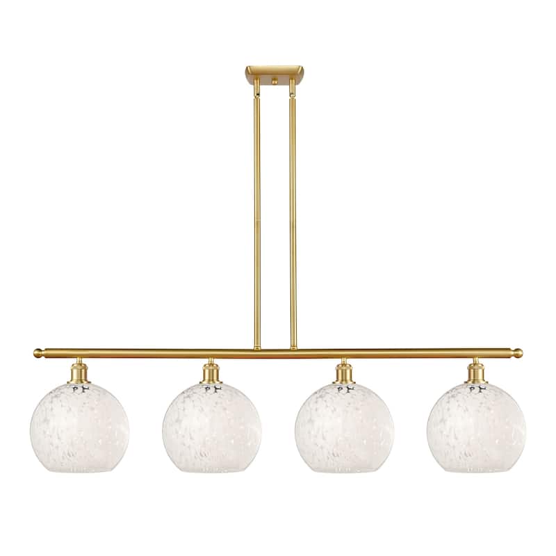 Innovations Lighting 516-4I-13-49-White Mouchette-Indoor Pendant White - Satin Gold / White Mouchette