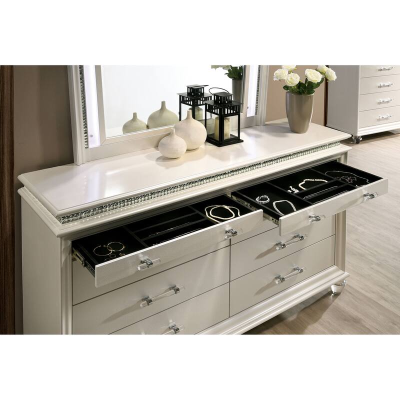 Xian Contemporary 56-inch Wide 8-Drawer Solid Wood Dresser by Furniture of America