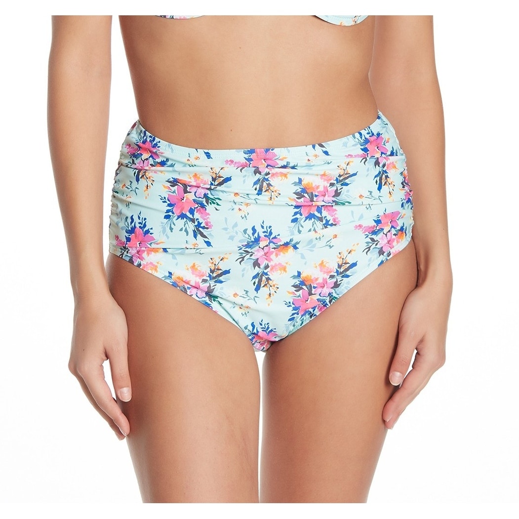 floral high waisted bikini bottoms