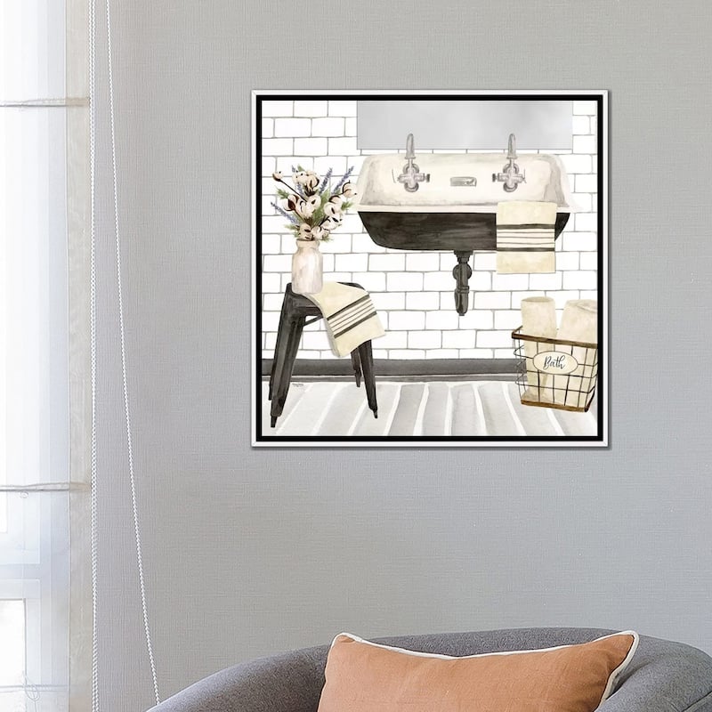 iCanvas "Farmhouse Bath II Sink" by Tara Reed Framed Canvas Print