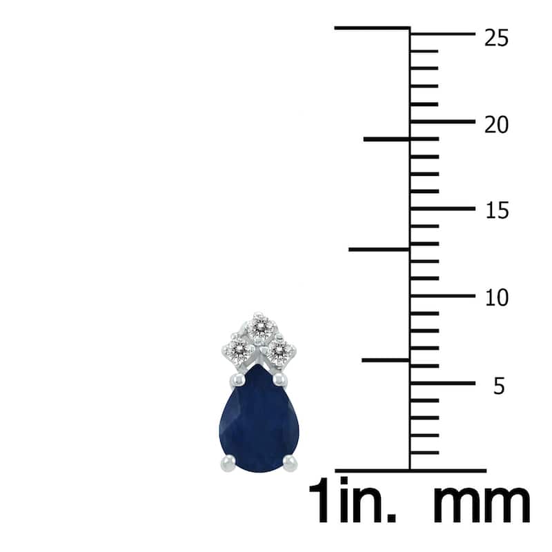 Marquee 14K White Gold 5x3MM Pear Sapphire and Diamond Earrings