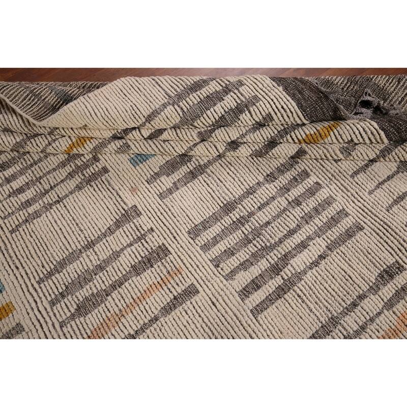 Earth Tone Moroccan Oriental Large Area Rug Hand-Knotted Wool Carpet - 11'6" x 18'4"