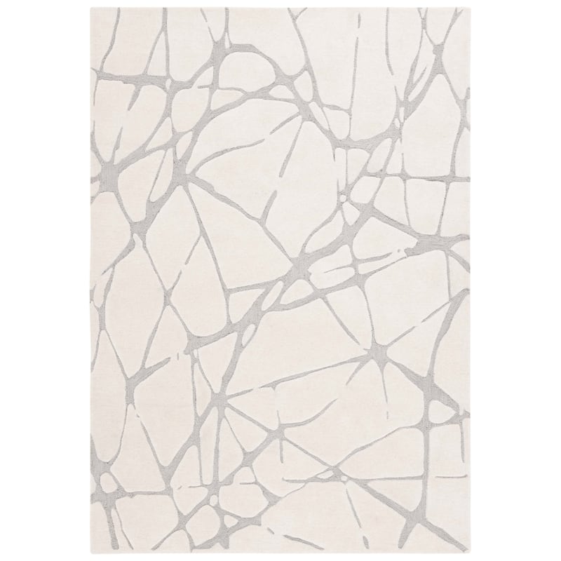 SAFAVIEH Handmade Rodeo Amaya Mid-Century Modern Wool Rug - 5' x 8' - Ivory/Grey