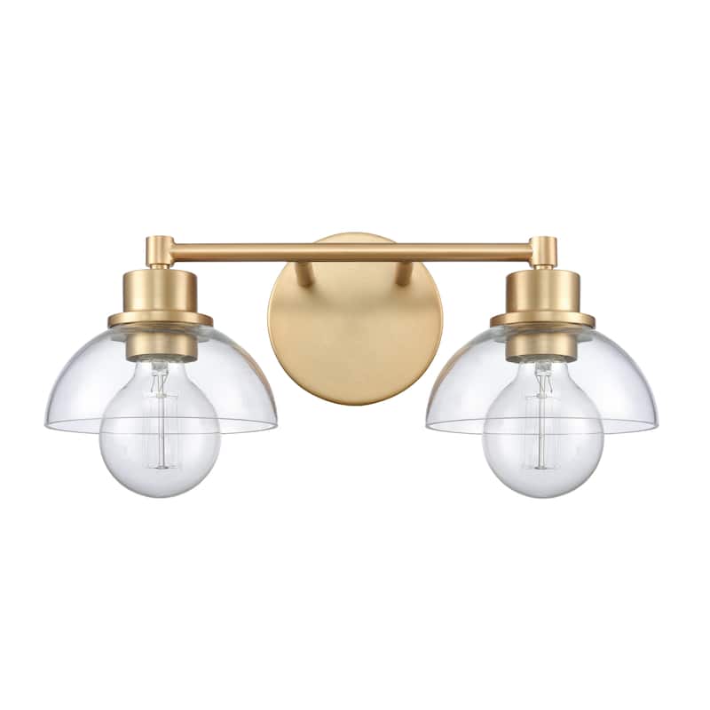 Elk Home Julian Brushed Gold With Glass Shade 2 Light Vanity Light