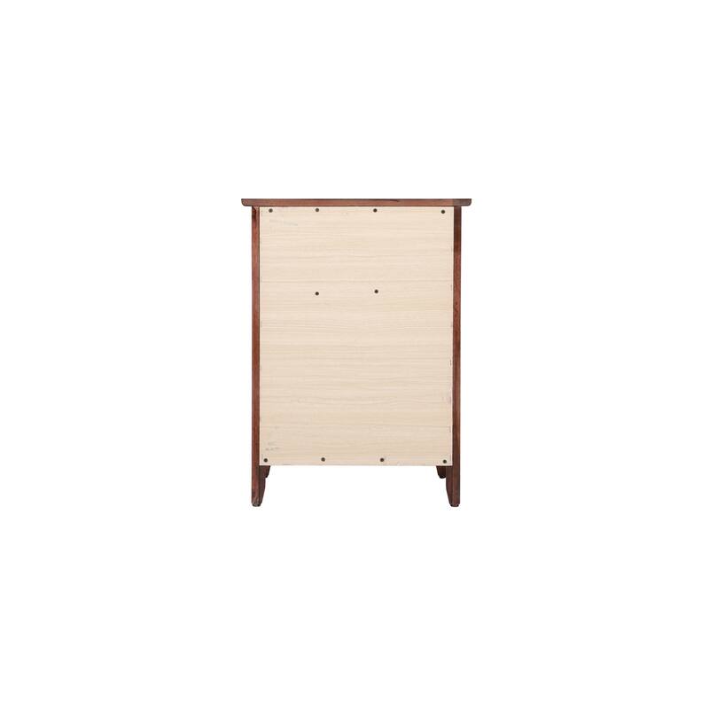 Cherry Nightstand 25x19x15 Compact Transitional Bedside Table with Three Storage Drawers and Clean Modern White Finish