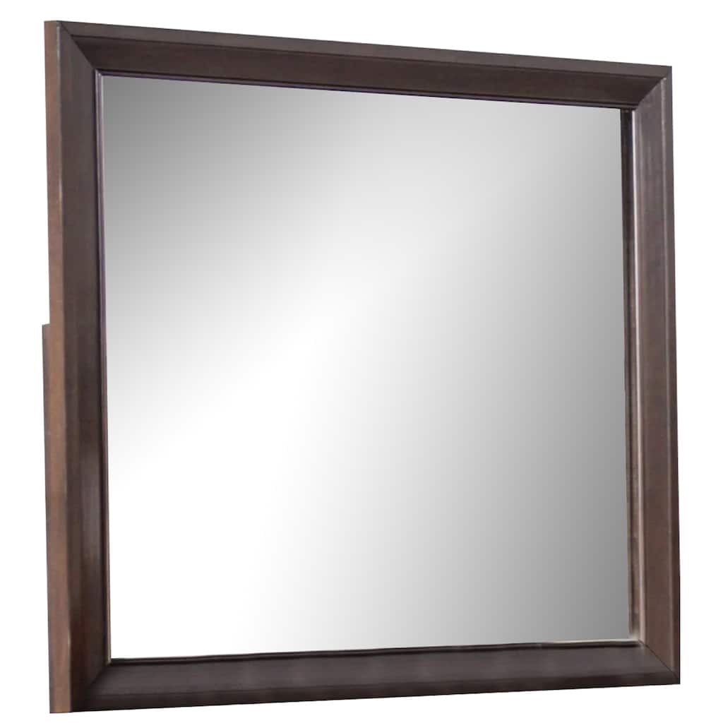 Nitz Dresser Mirror, Beveled Glass, Espresso Brown Solid Wood Frame, 36x40 - Espresso Brown