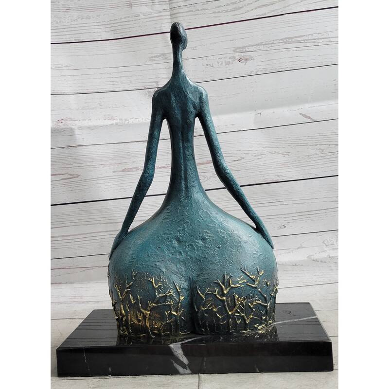 Original Signed Bronze Sculpture Statue Curvy Wide Waist Figure Female Boteroismo 15 Inches X 11 Inches