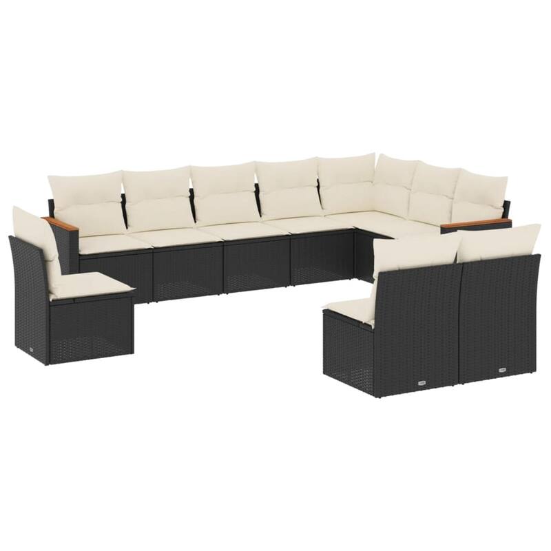 vidaXL Garden Sofa Set Black - 24.4 x 24.4 x 27.2