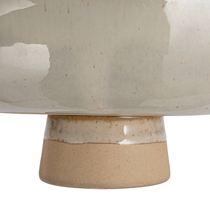 Stoneware Platter with Oversized Feet - 9.4"L x 6.1"W x 2.3"H - Cream - 9.4"L x 6.1"W x 2.3"H