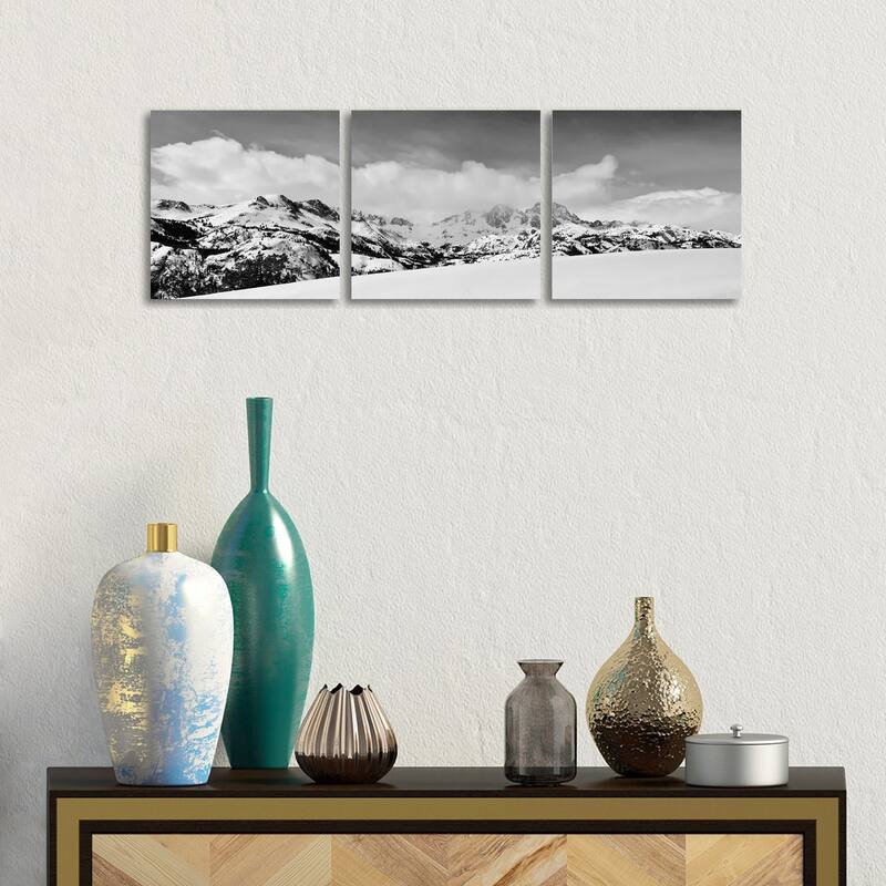 iCanvas "Banner Peak & Mt. Ritter In Winter, Ansel Adams Wilderness, Madera County" by Russ Bishop 3-Piece Canvas Wall Art Set - 12x36x1.5