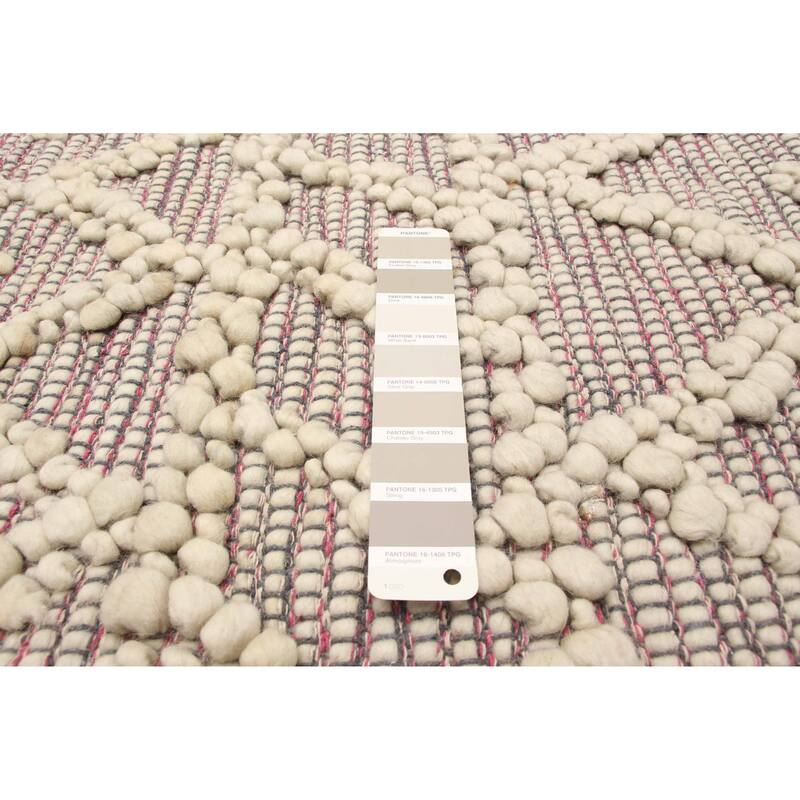 ECARPETGALLERY Braid weave Sienna Grey Wool Rug - 5'0 x 8'2