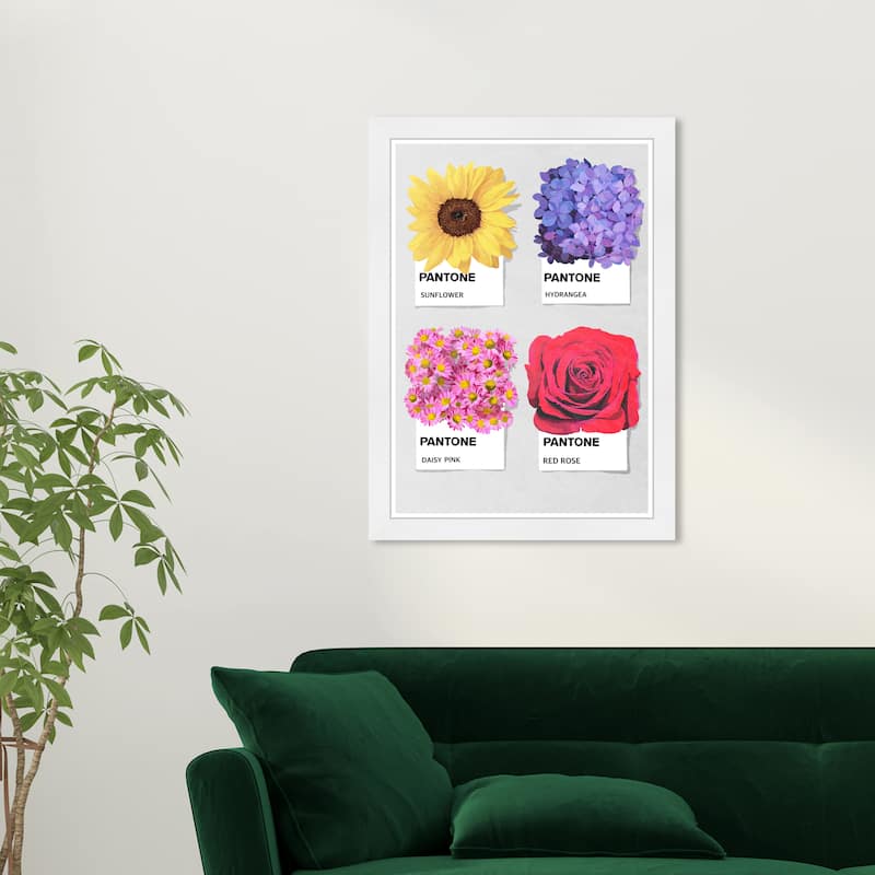 Wynwood Studio Pantone Flora Framed Trendy Retro Kitchen And Living Room Art Prints