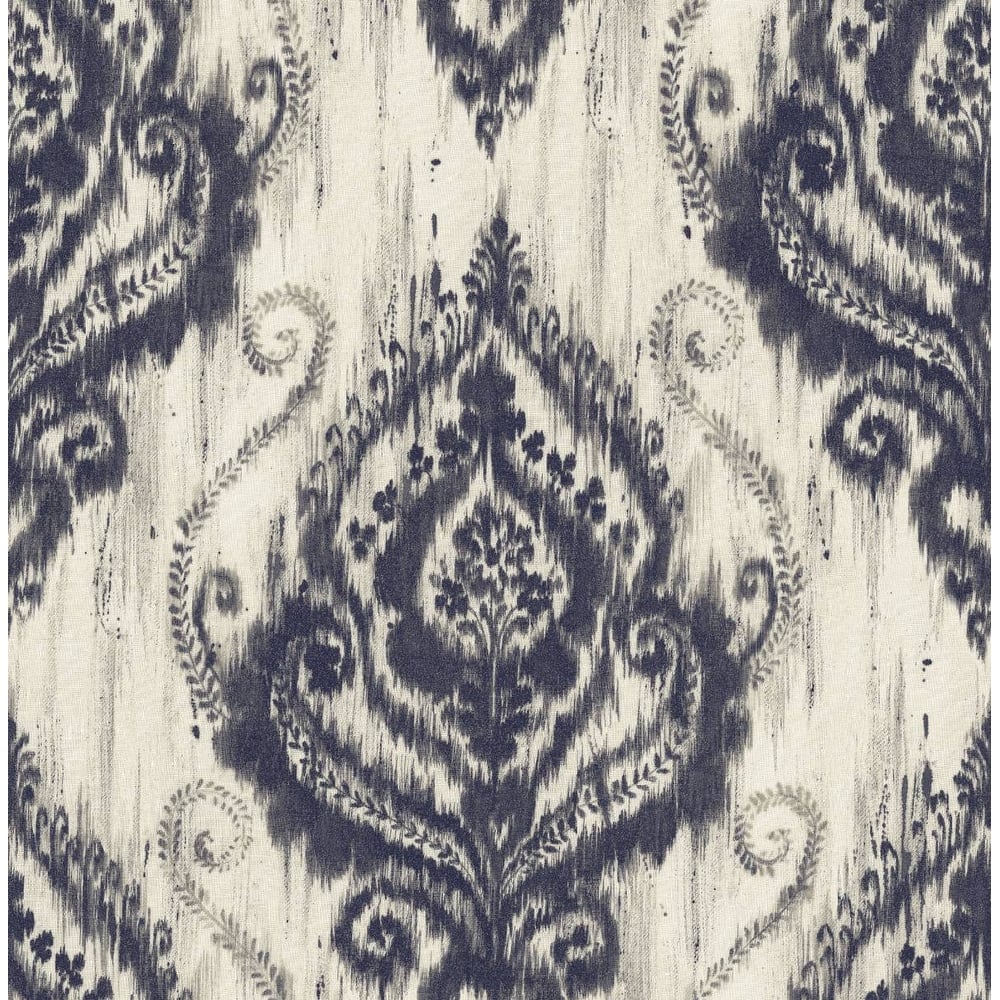 Seabrook Designs Lovette Ikat Damask Unpasted Wallpaper