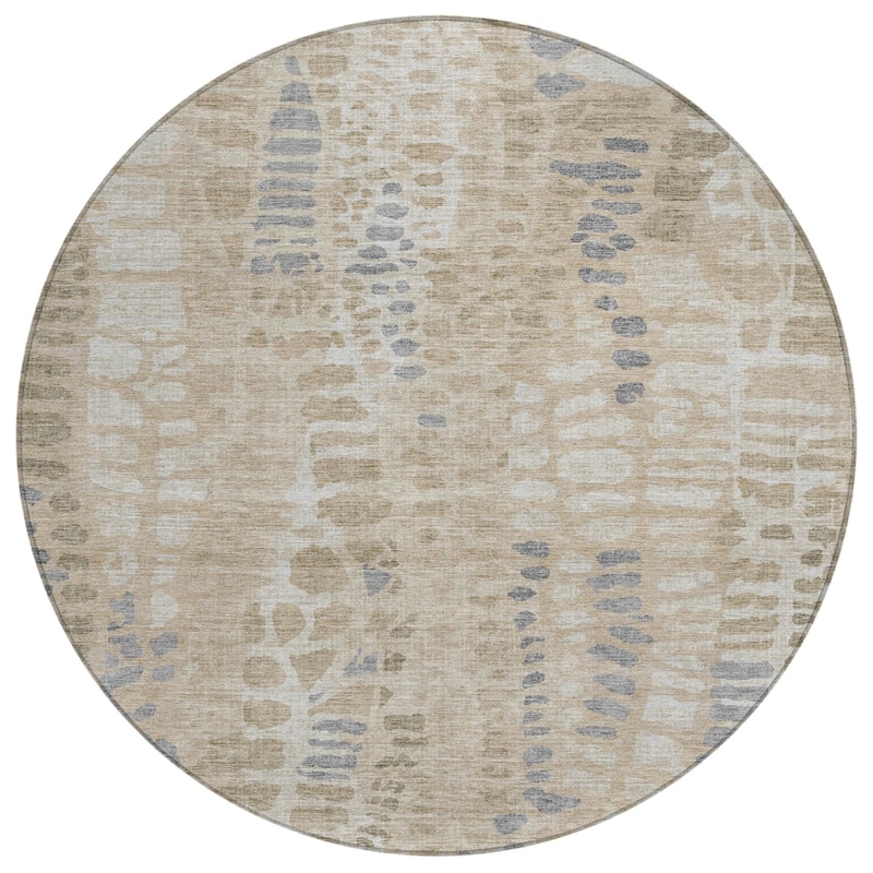 Machine Washable Indoor/ Outdoor Modern Imprints Chantille Rug