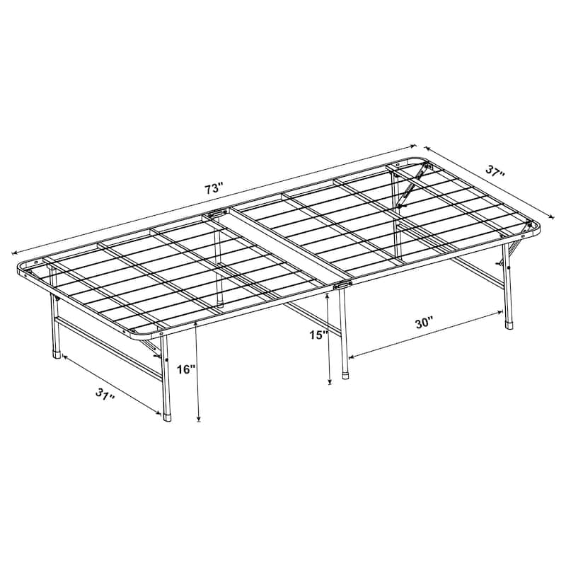 Mabel Metal Mattress Support Platform Bed Black