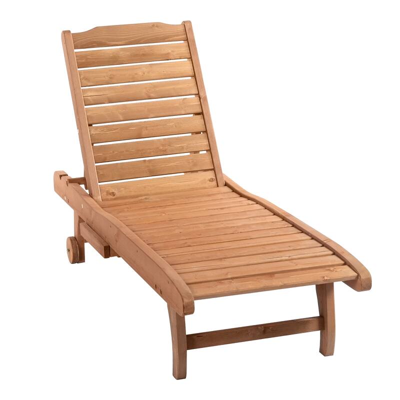Outsunny Outdoor Chaise Lounge Pool Chair, Built-In Table, Reclining Backrest For Sun Tanning/Sunbathing, Rolling Wheels