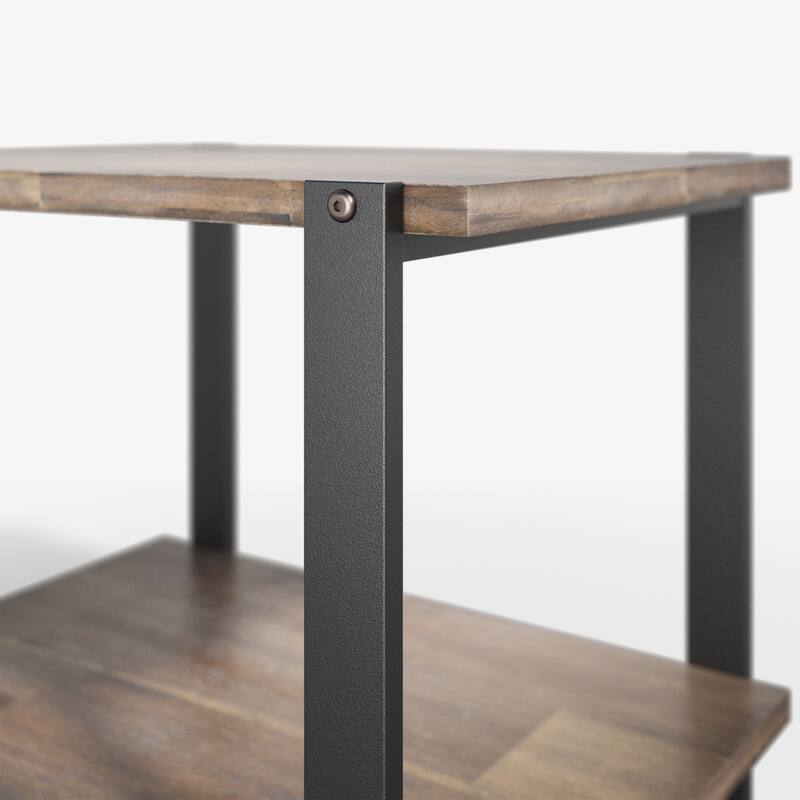 Priage by ZINUS 21” Brown Solid Wood Side Table