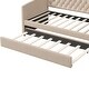 preview thumbnail 9 of 9, Twin Size Upholstered Daybed Button Tufting Frame Sofa Bed wTrundle, Silver Nail Head Trim, Curved Arms for Guest Room, Beige