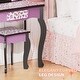preview thumbnail 14 of 13, Kids MDF Vanity Table Set In Pink With 1 Drawer With 3-Color Dimmable LED Bulb - N/A