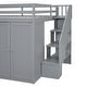preview thumbnail 17 of 34, Full Size Wood Loft Bed with Storage and Drawers, Grey