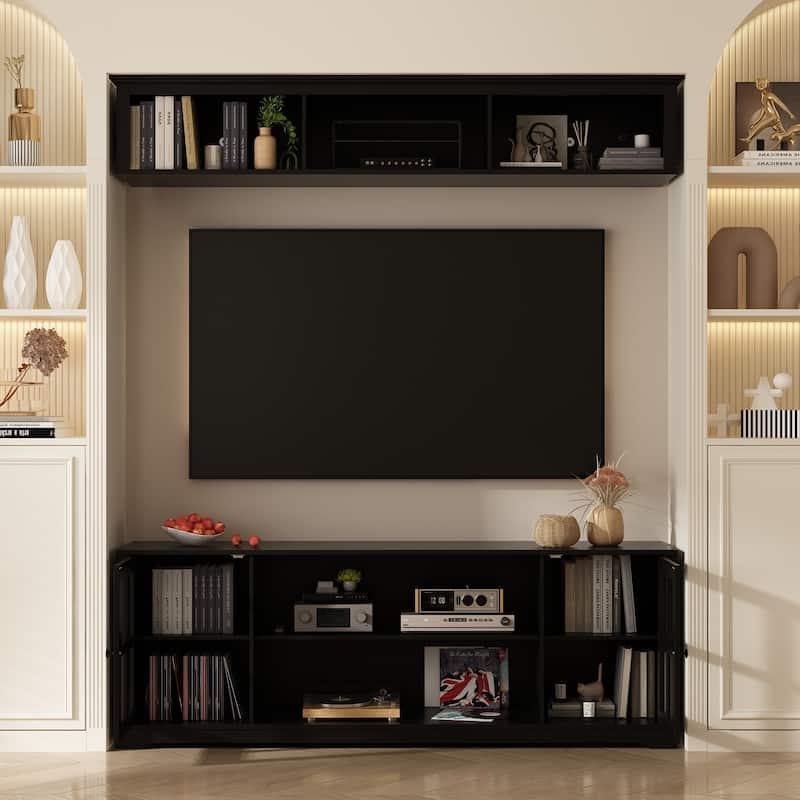Living Room Set with TV Stand and Two Bookcases Doors 102"/68.1"W