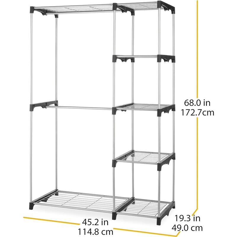 Double Rod Freestanding Closet Organizer, Silver Bed Bath & Beyond