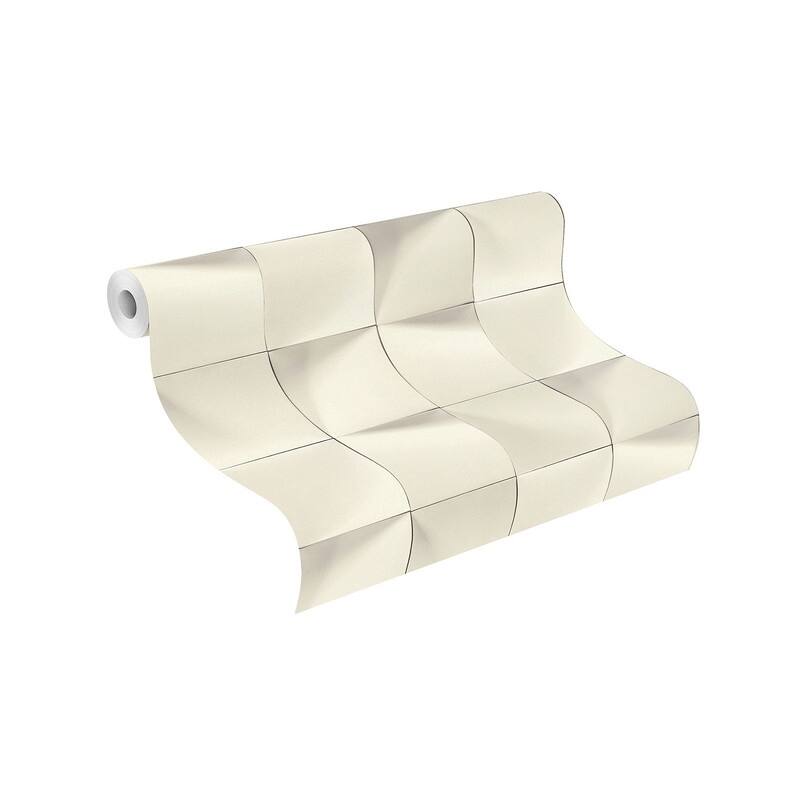 Eyre White Three-Dimensional Geometric Wallpaper - 20.5 x 396 x 0.025