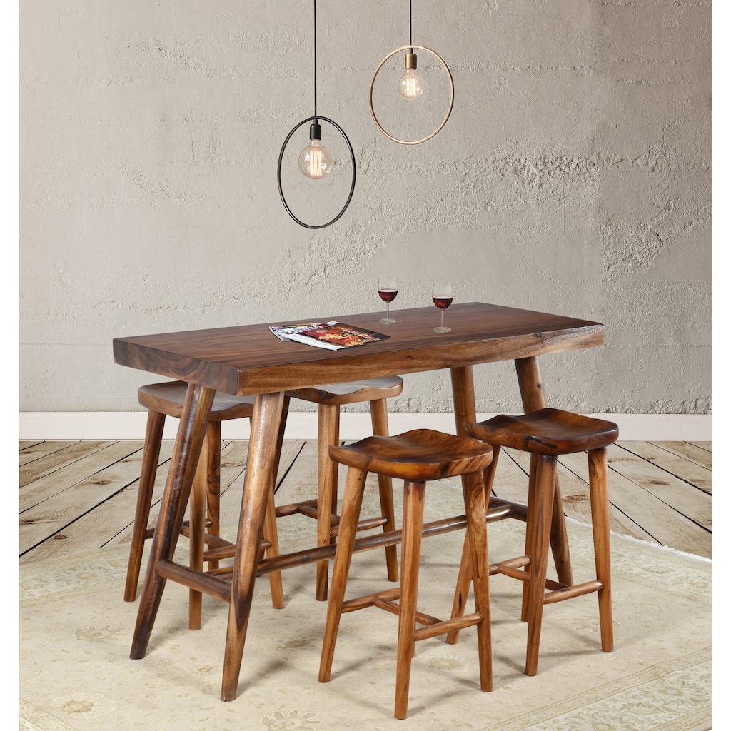 Suar Bar Table With 4 Stools Set of 5 (KIT)
