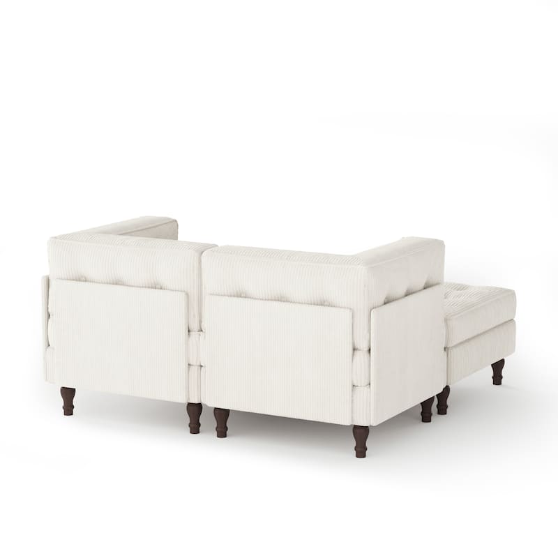 Oversized Sofa Corduroy Tufted Modular Sectional Set
