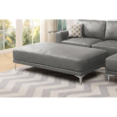Faux Leather Cocktail Ottoman
