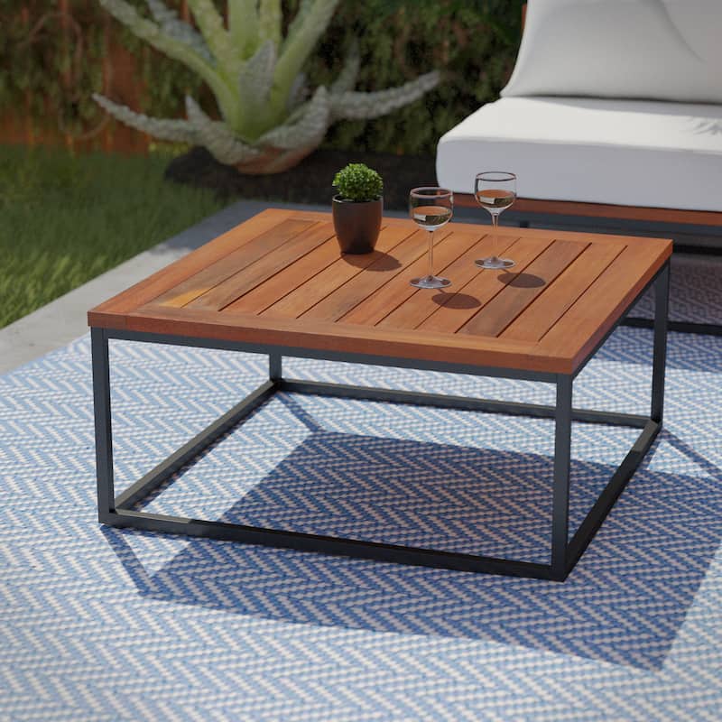 SEI Furniture Tara Square Acacia Wood Coffee Table